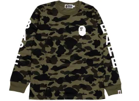 A Bathing Ape 1st Camo L/S Tee in Green xld