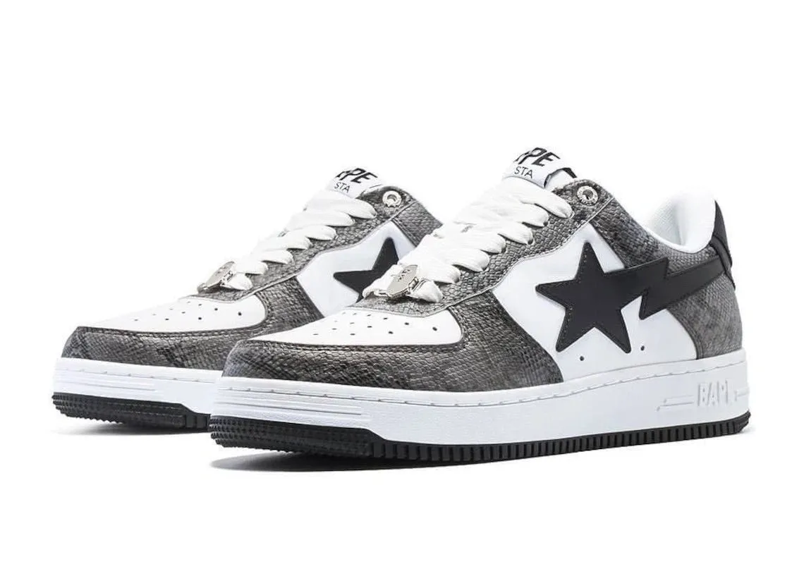 A BATHING APE STA SNAKE SKIN BLACK