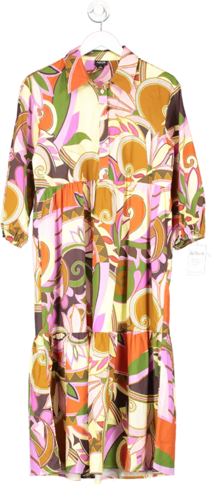 Ador Multicoloured Colourful Shirt Dress UK S