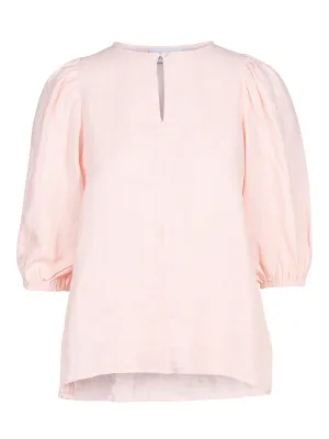 Anna Linen Top Dusty Pink