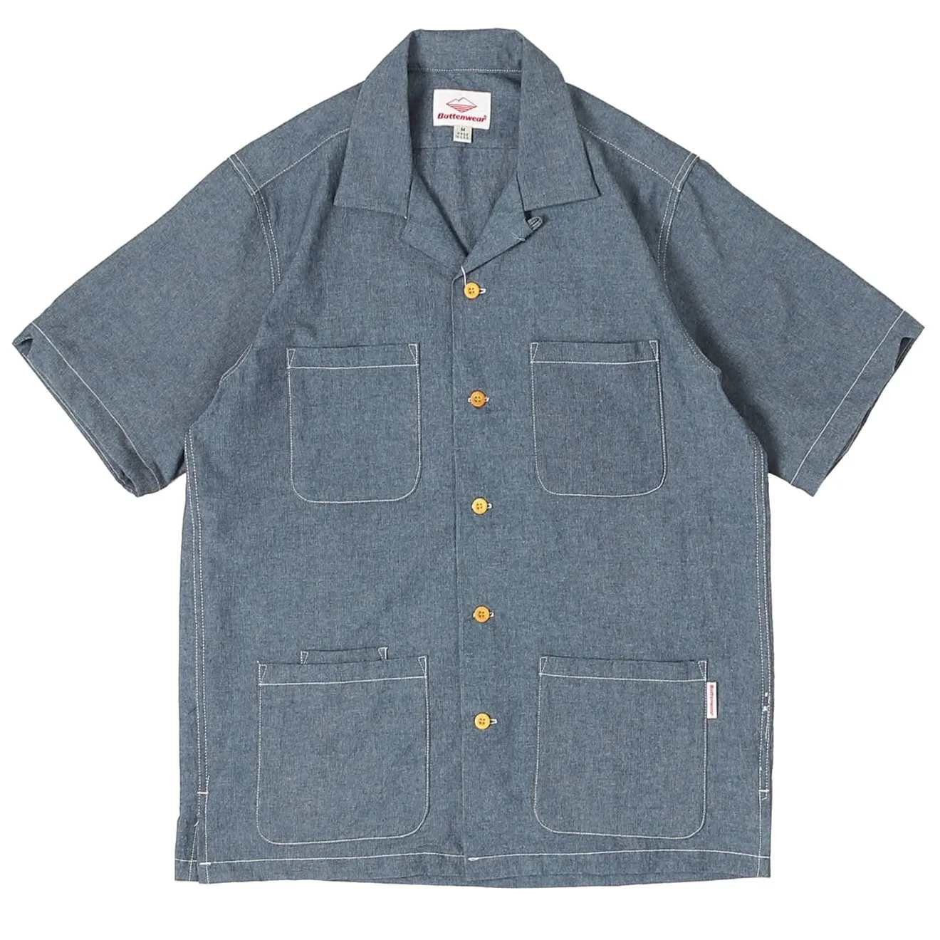 Battenwear Five Pocket Island Shirt Chambray Blue