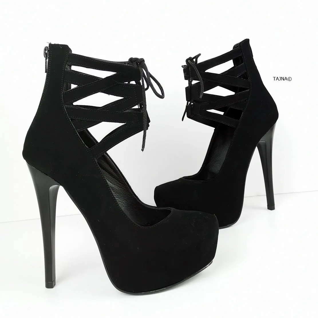 Black Designer High Heel Ankle Booties