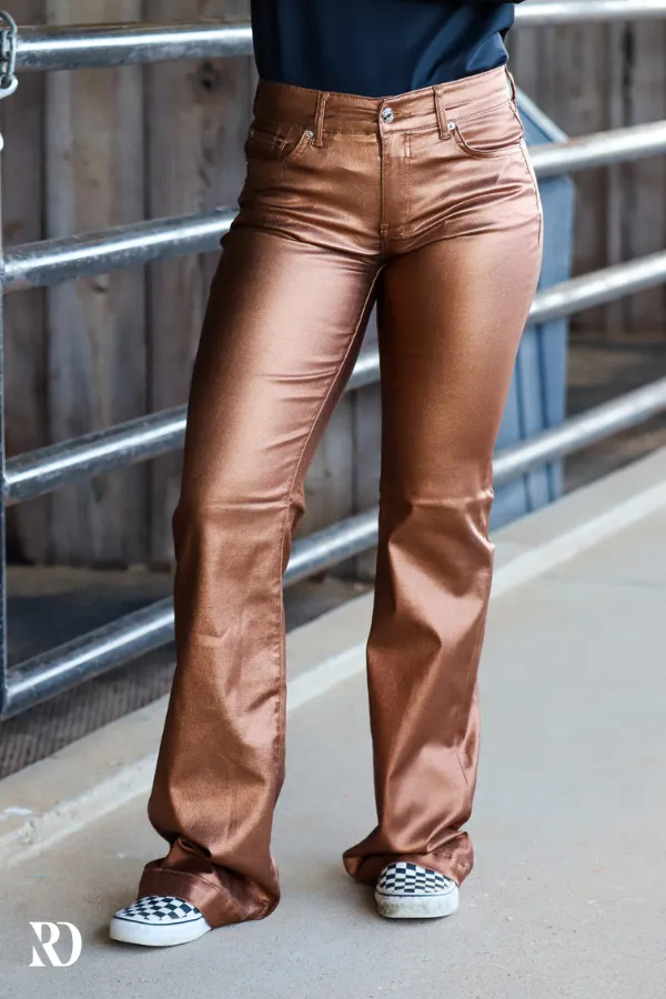 BRONZE METALLIC SIGNATURE TROUSERS