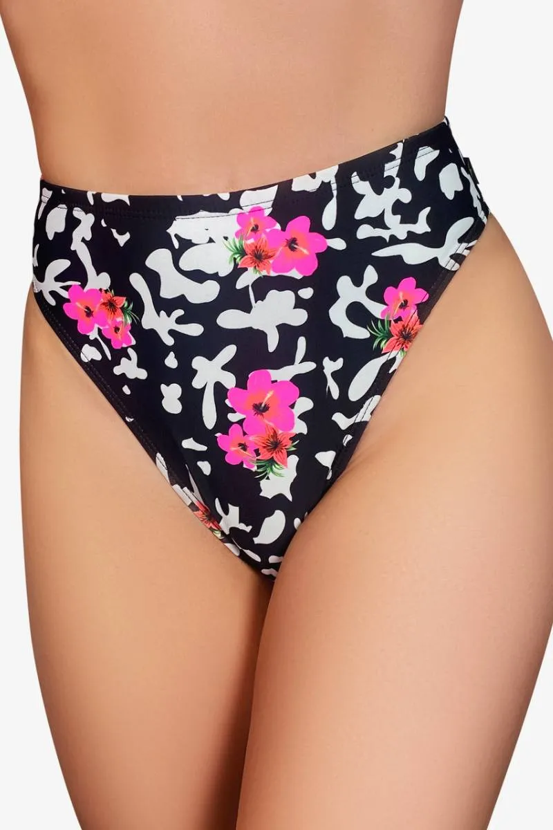 Cleo the Hurricane High Rider Hot Pants - Pink Hibiscus