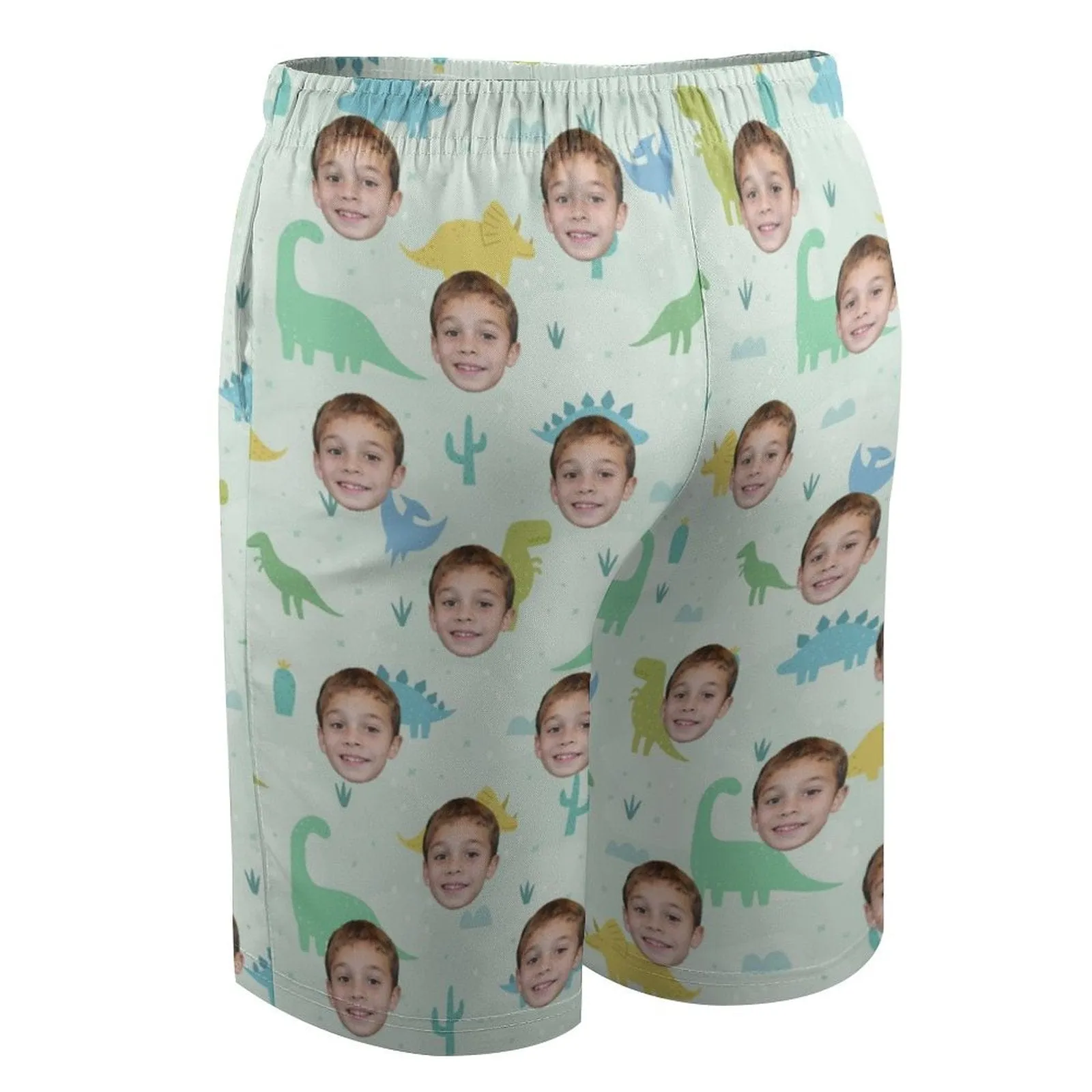 Custom Face Little Dinosaur Theme Teen Beach Shorts