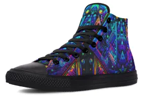 Cyber Cyan High Top Shoes