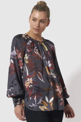 Dream of Exile Black Misty Floral LS Top