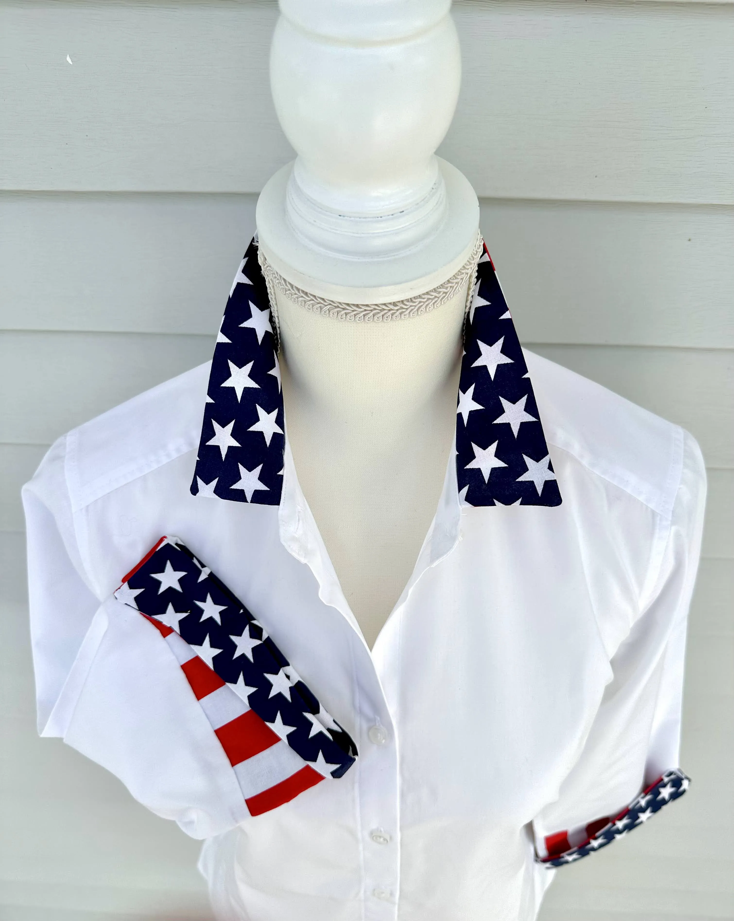 Elizabeth 3/4 Sleeve Shirt w Stars & Stripes (3411)