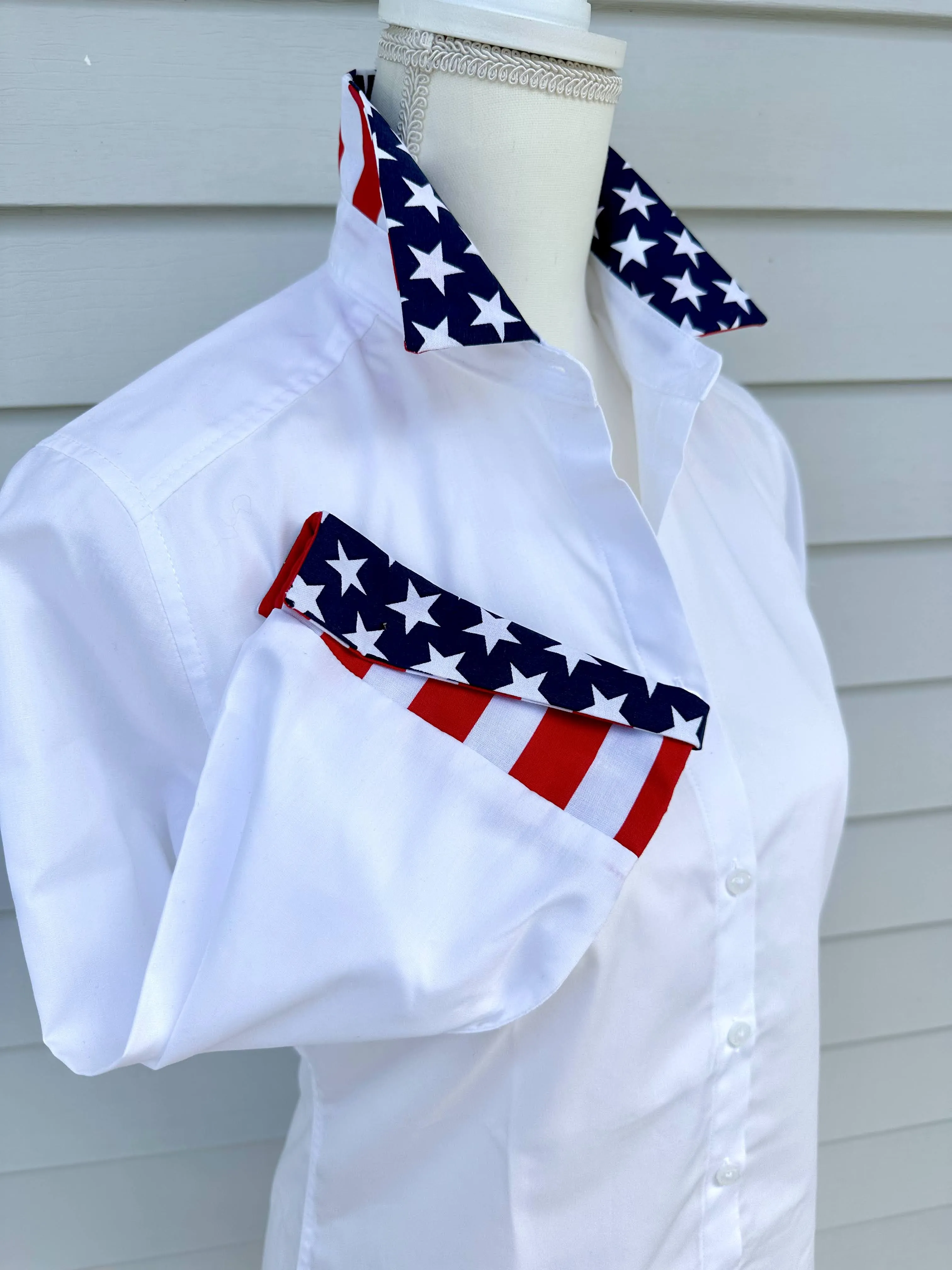 Elizabeth 3/4 Sleeve Shirt w Stars & Stripes (3411)