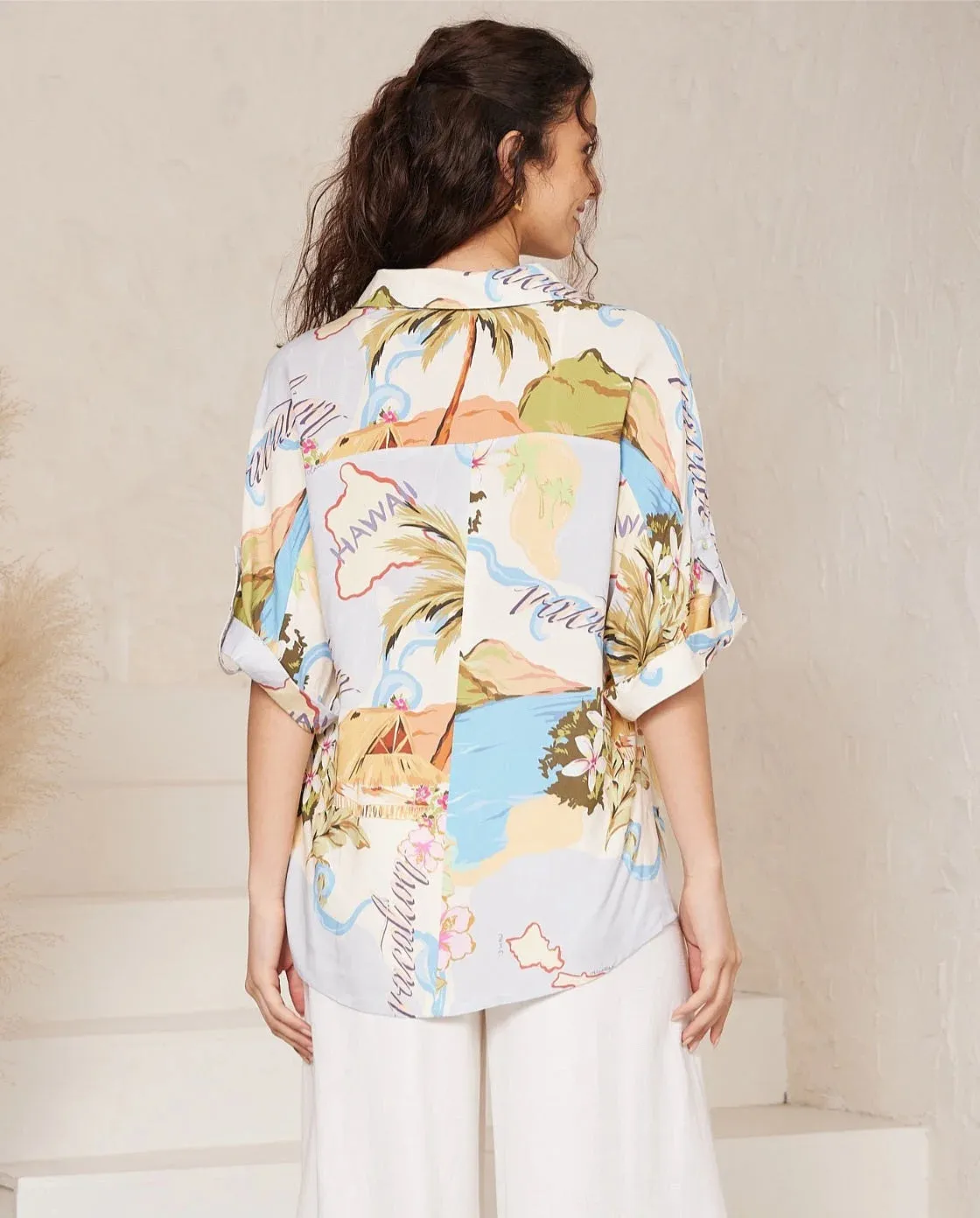 Elsie Shirt Blouse Top - Maui