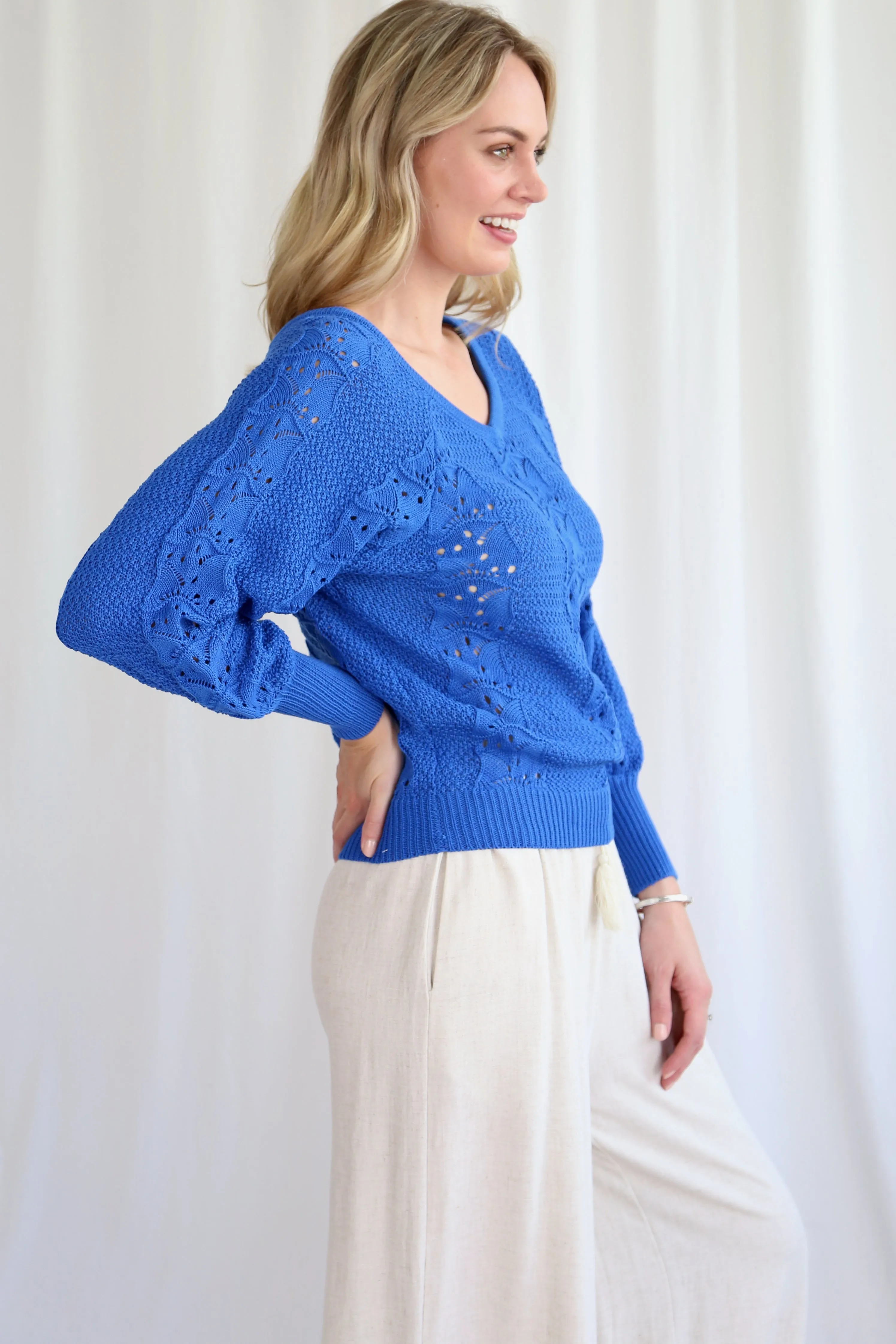 Georgia Knit Jumper - Royal Blue