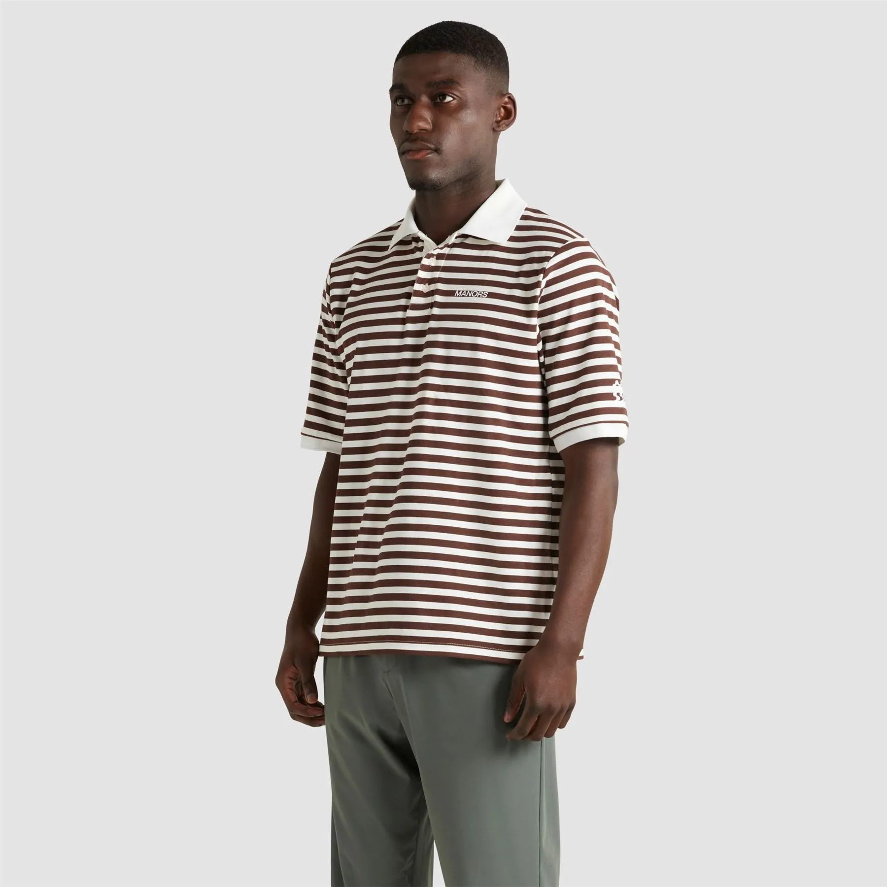 G.O.A.T. Pique Polo Brown Striped - SS23