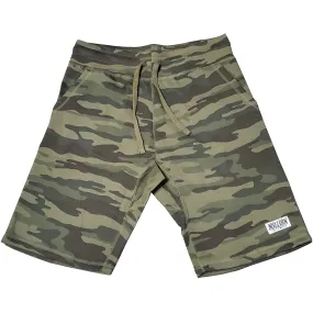 Green Camo Cotton Premium Logo Shorts