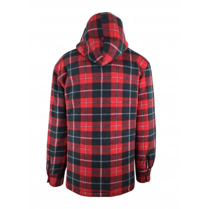 Hazy Blue Kids Sherpa Fleece Lined Checked Hooded Shirt