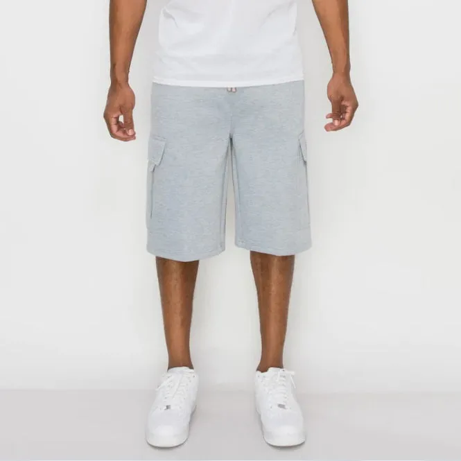 Heather Grey Cargo Fleece Shorts FL76