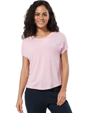 Hip Length Short Sleeve Shirt lightpink_yogastudio