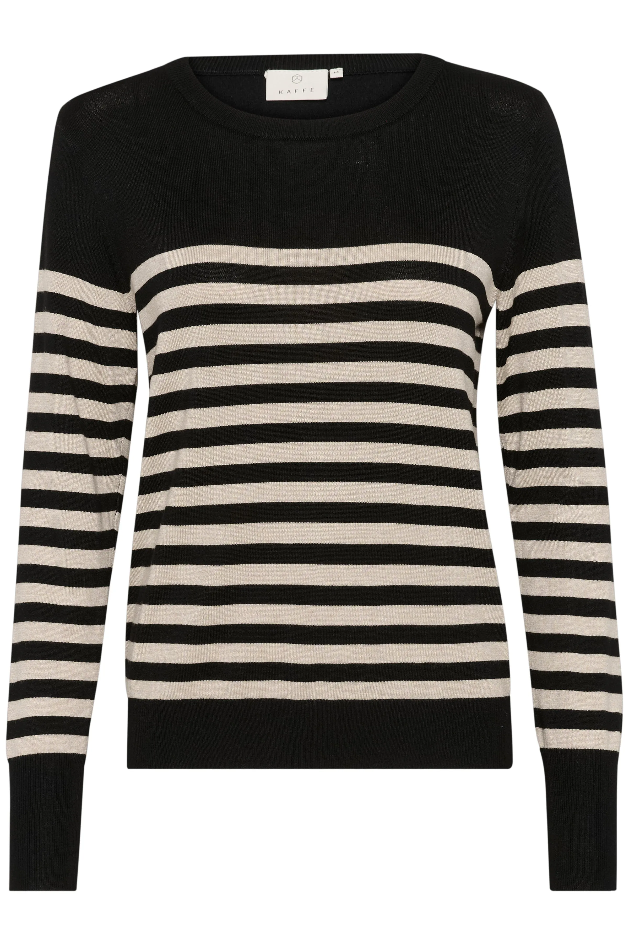 Kaffe KAlizza striped knit pullover black/feather gray