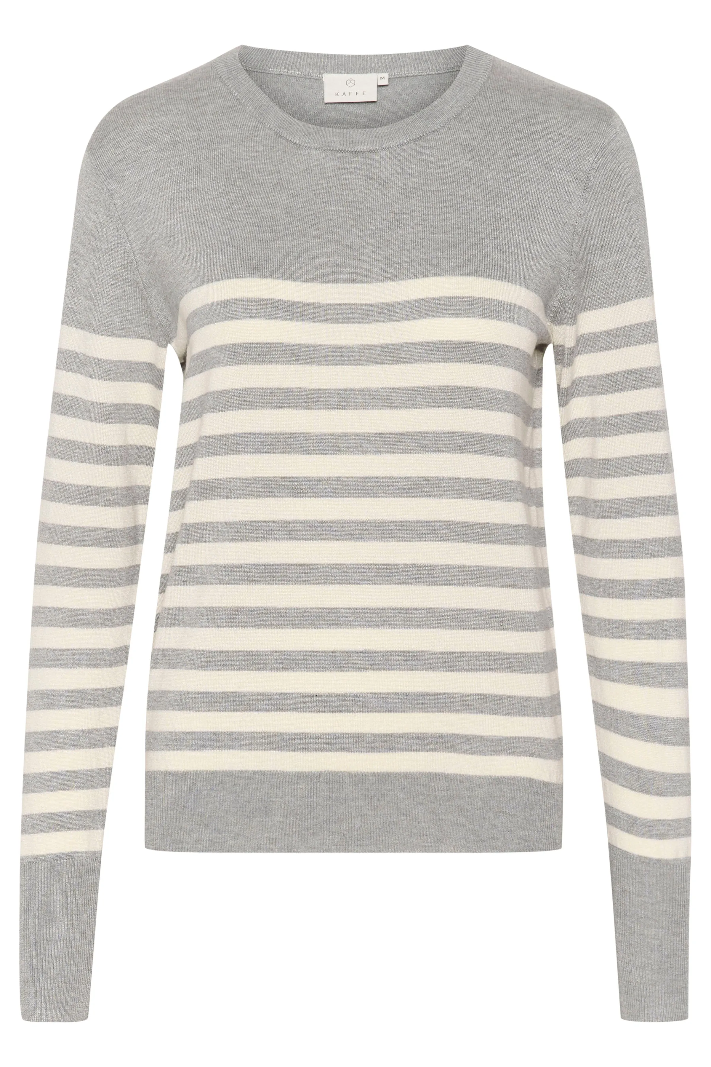 Kaffe KAlizza striped knit pullover grey/turtle dove