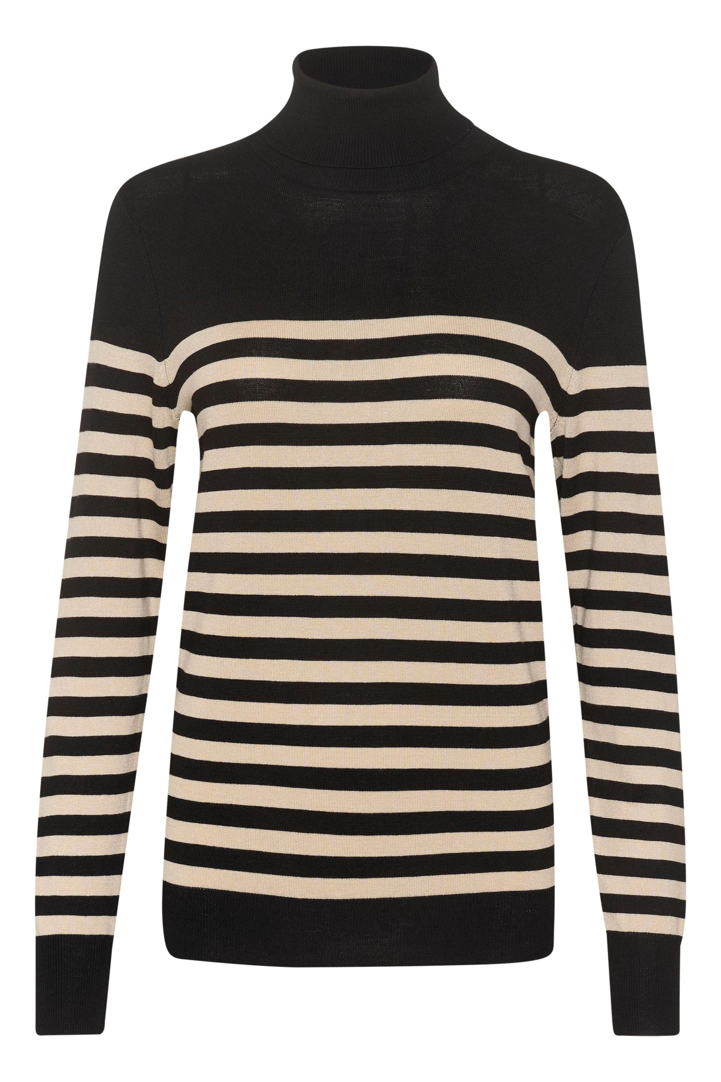 Kaffe KAlizza striped roll neck black/feather gray