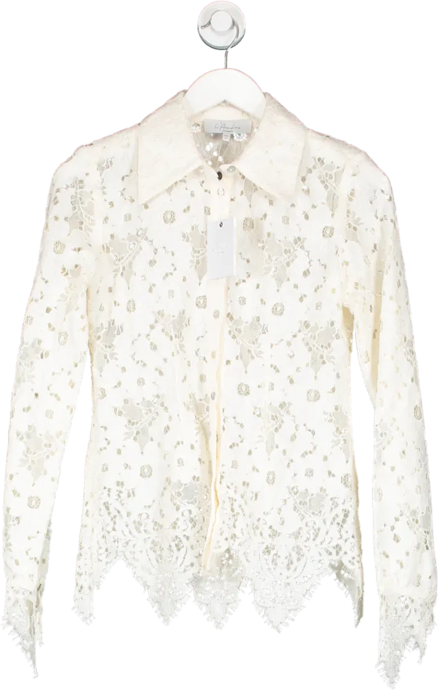 L'academie Cream Lace Shirt UK XS