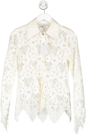 L'academie Cream Lace Shirt UK XS