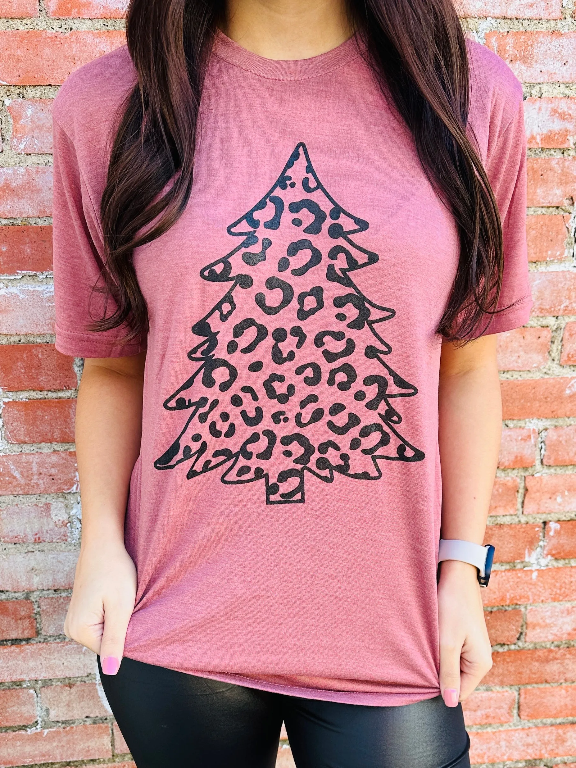 Leopard Christmas Tree Graphic Tee