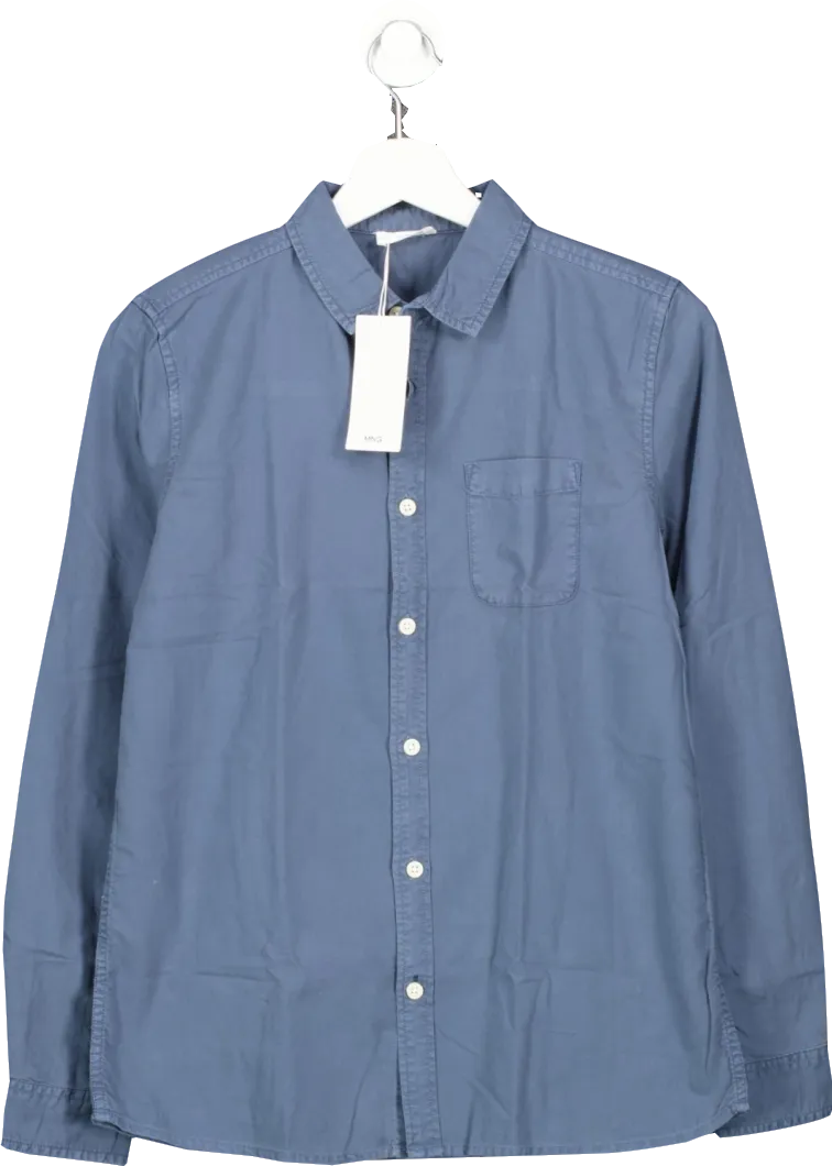 MANGO Blue Regular Fit Cotton Shirt BNWT 14 Years