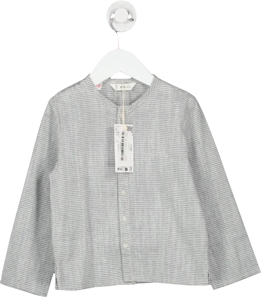 MANGO Grey Striped Shirt BNWT 6 Years