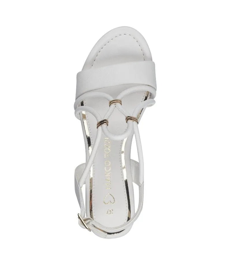 Marco Tozzi Womens White Wedge Heel Summer Sandal - 2-28349-42