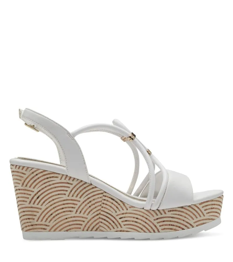 Marco Tozzi Womens White Wedge Heel Summer Sandal - 2-28349-42