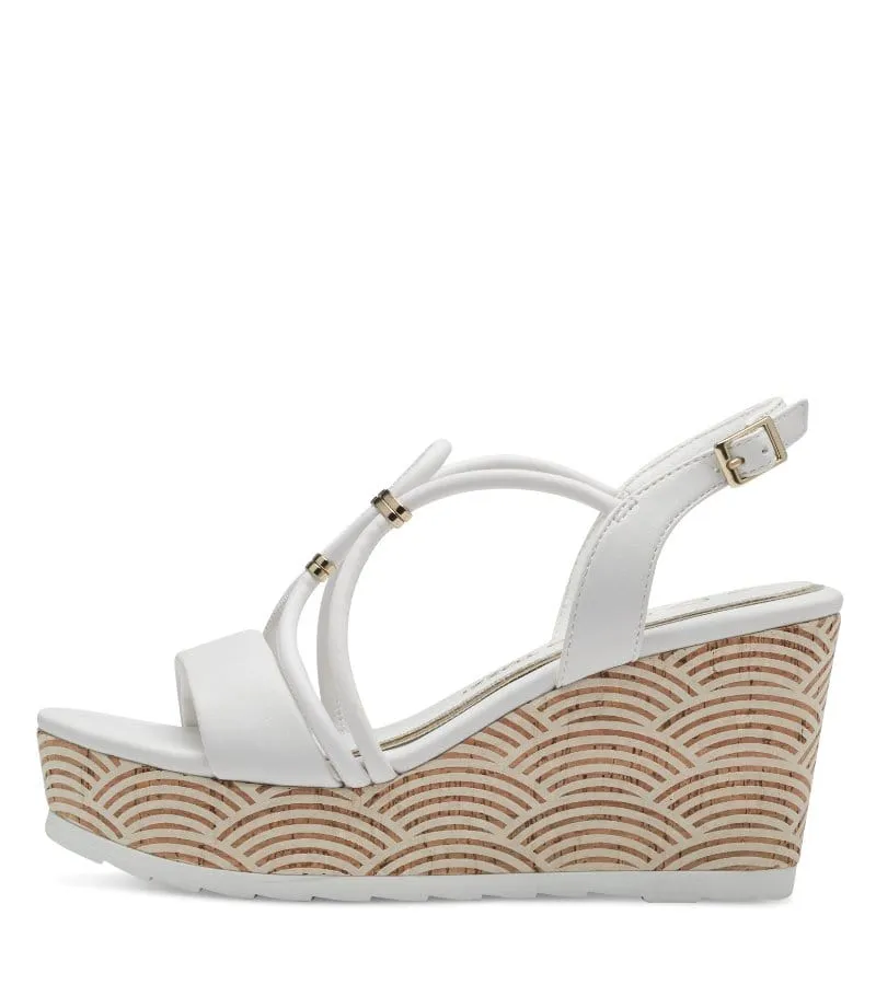 Marco Tozzi Womens White Wedge Heel Summer Sandal - 2-28349-42