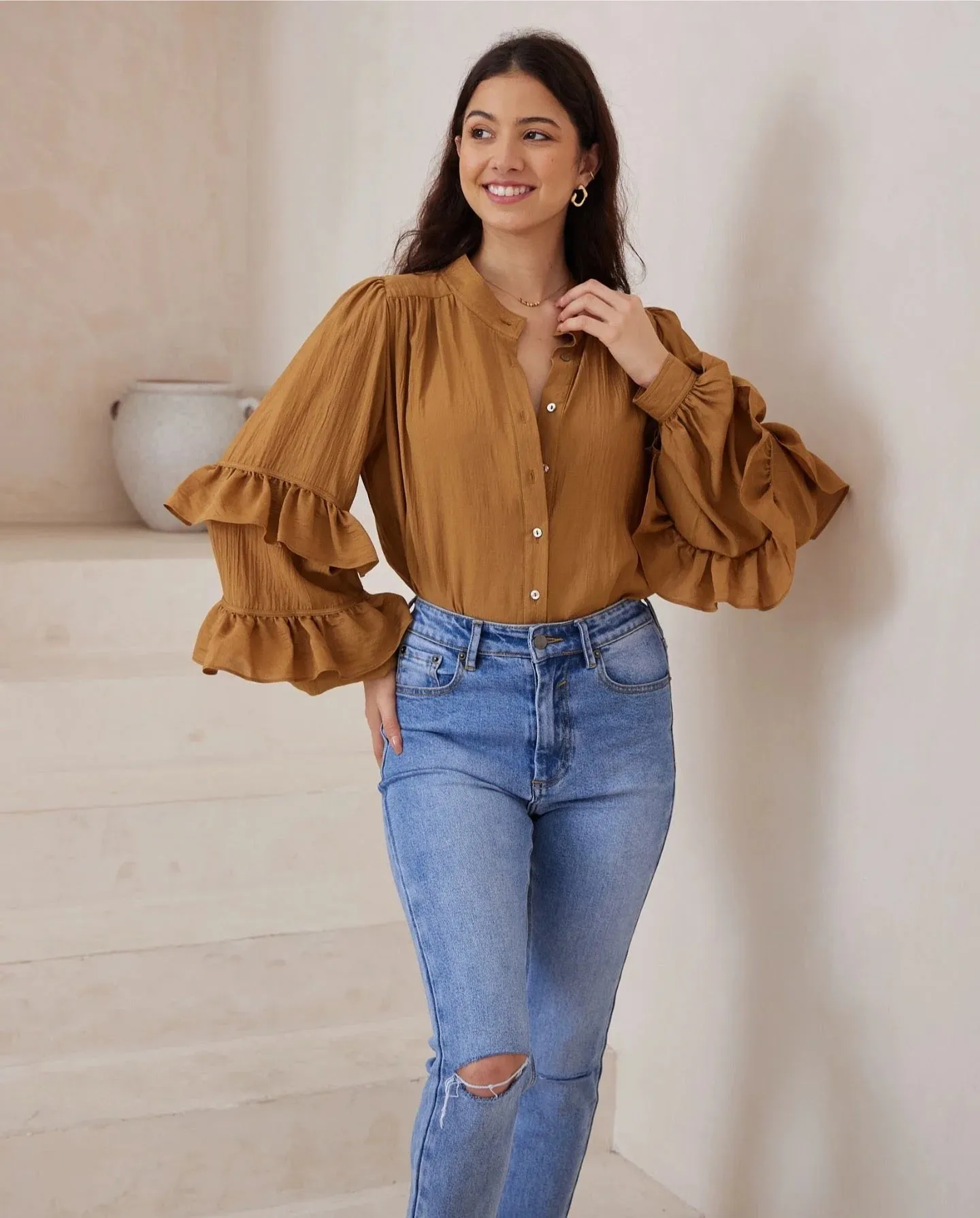 Matilda Bohemian Blouse - Vintage Mustard