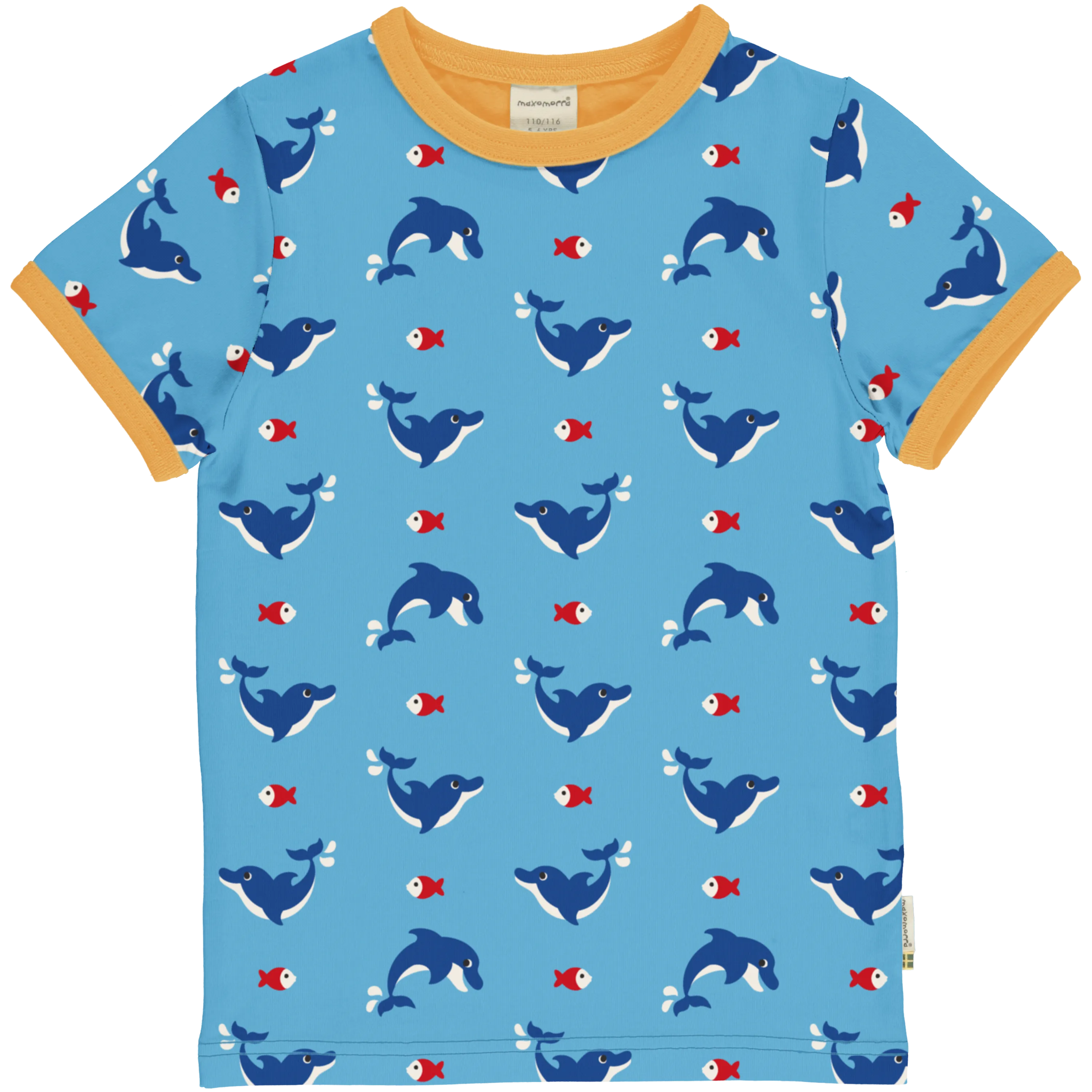 Maxomorra Dolphin Organic Cotton Printed Short Sleeved Top