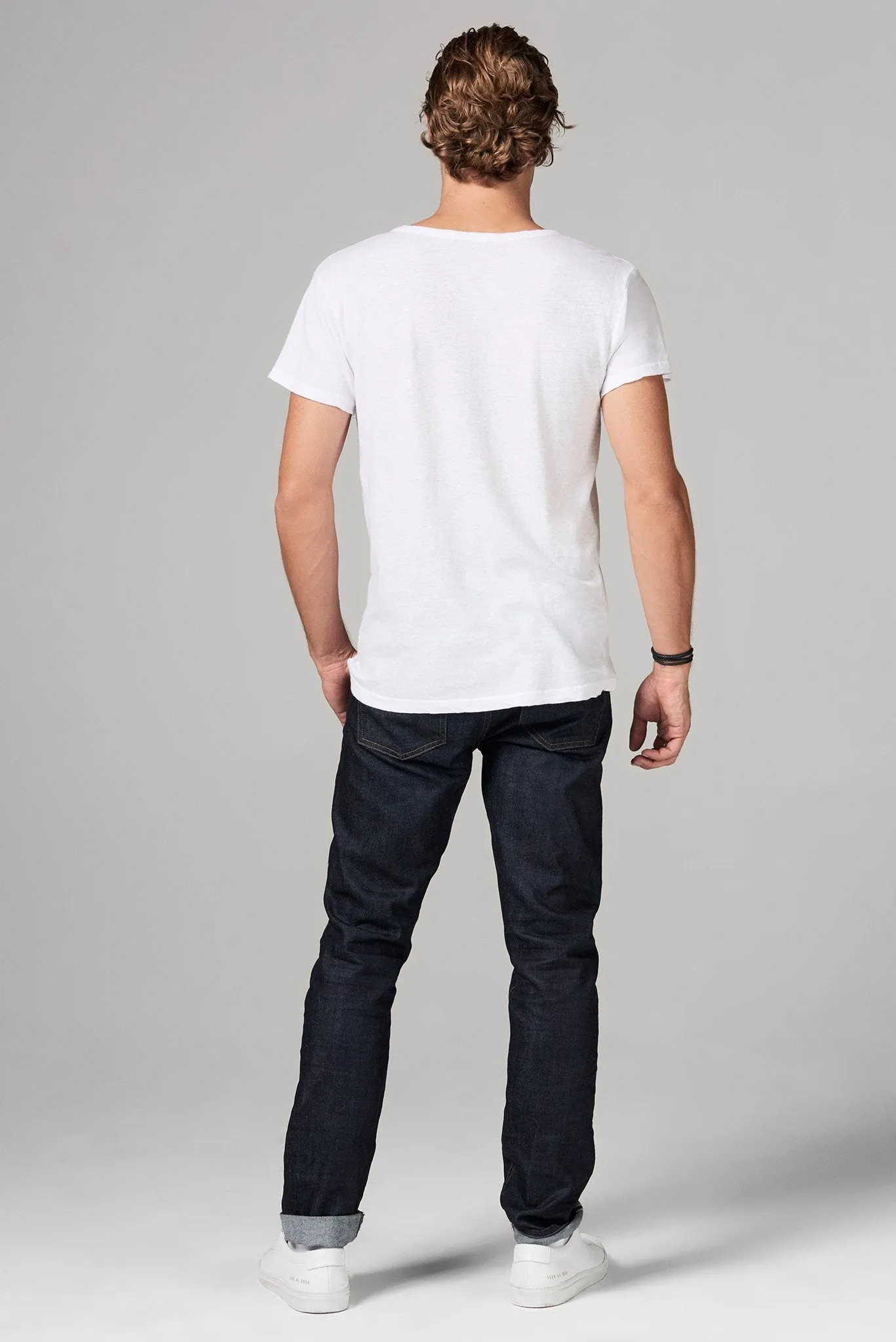 Men's Linen Blend Cross V-Neck Tee