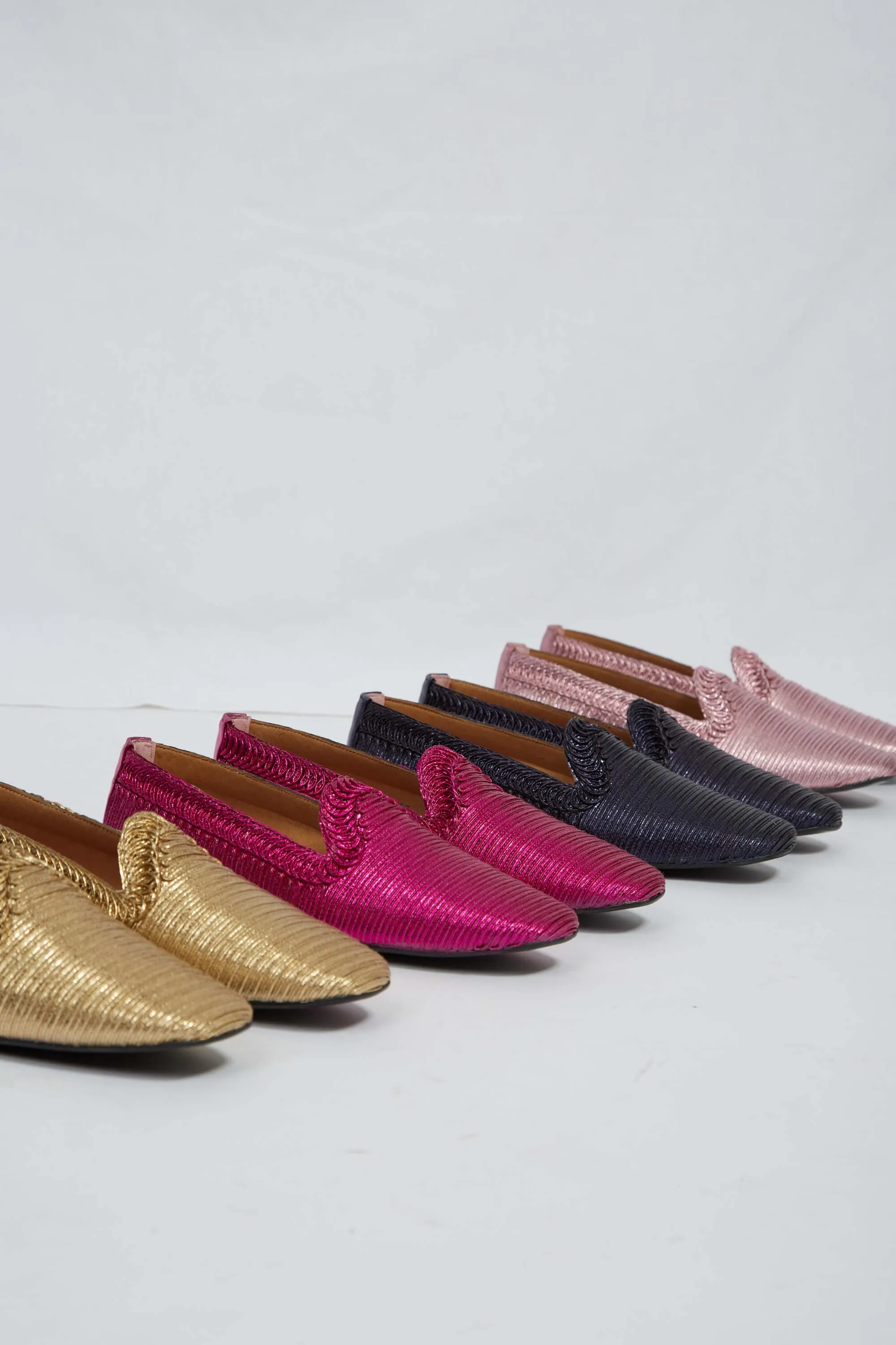 NY Metallic Vegan Loafers | Fuchsia