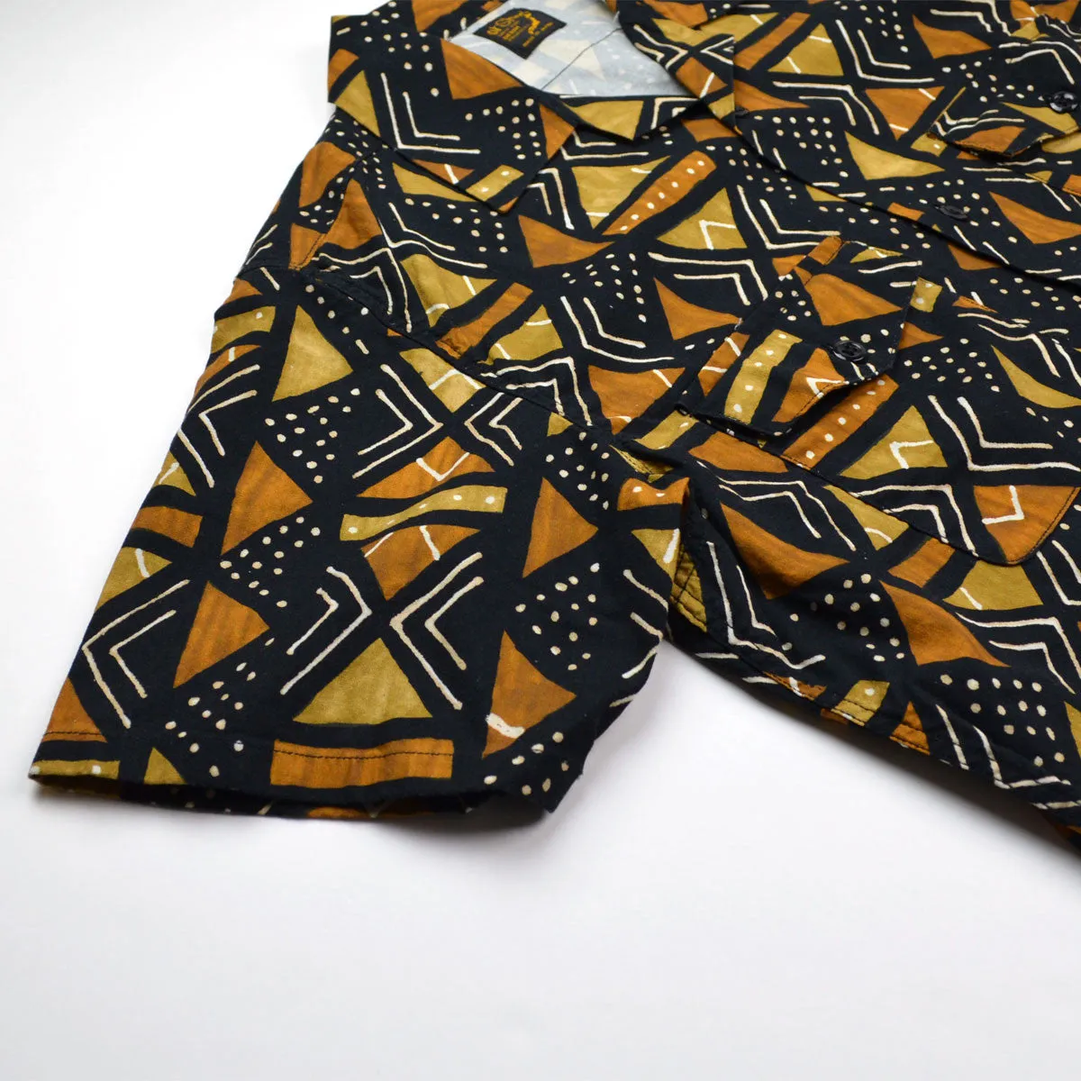 orSlow - Short Sleeve Open Collar Shirt - Africa Print