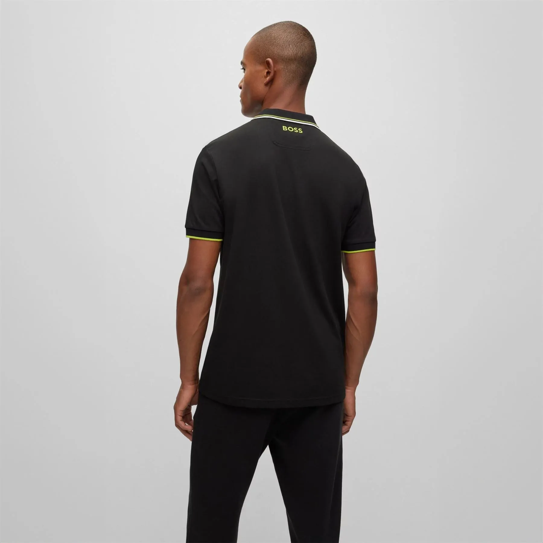 Paddy Pro Cotton Jersey Regular Fit Polo Black - W23