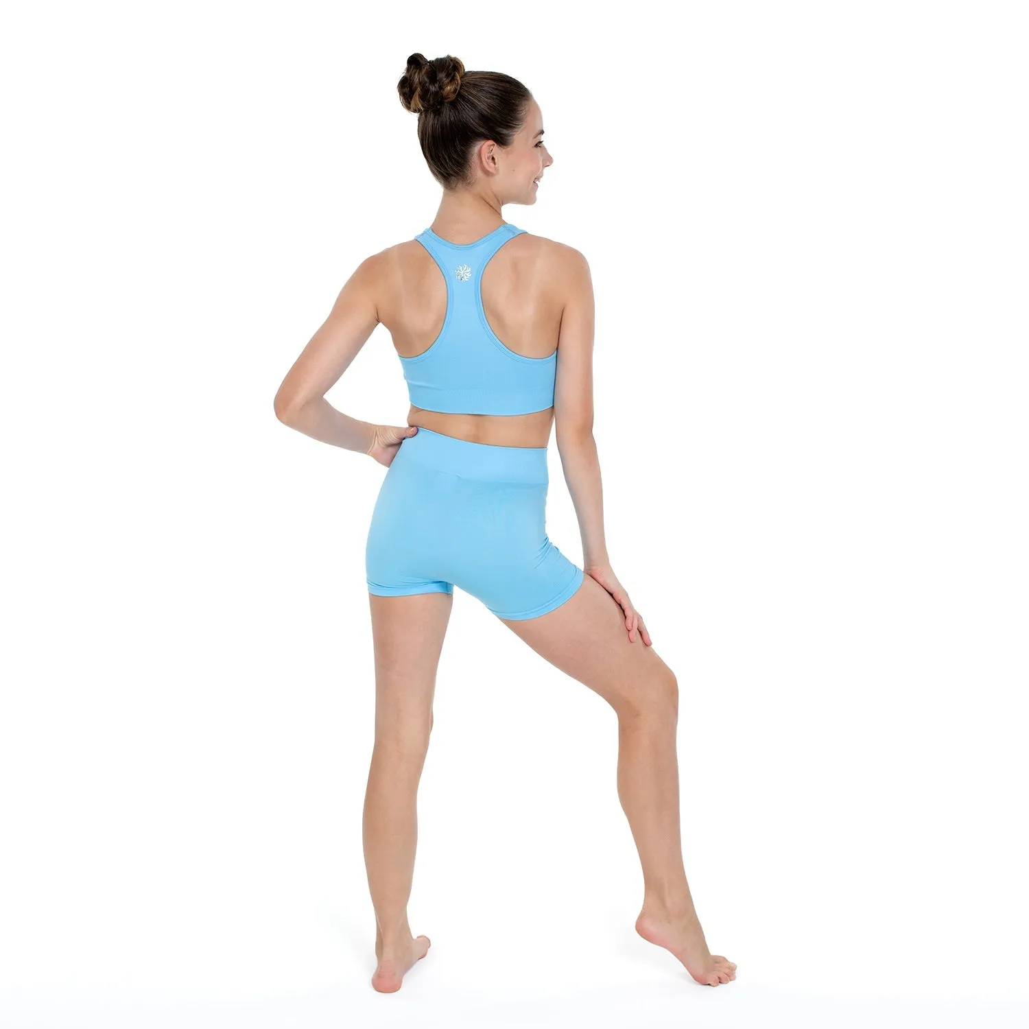 Paige: Seamless Shorts in Sky Blue