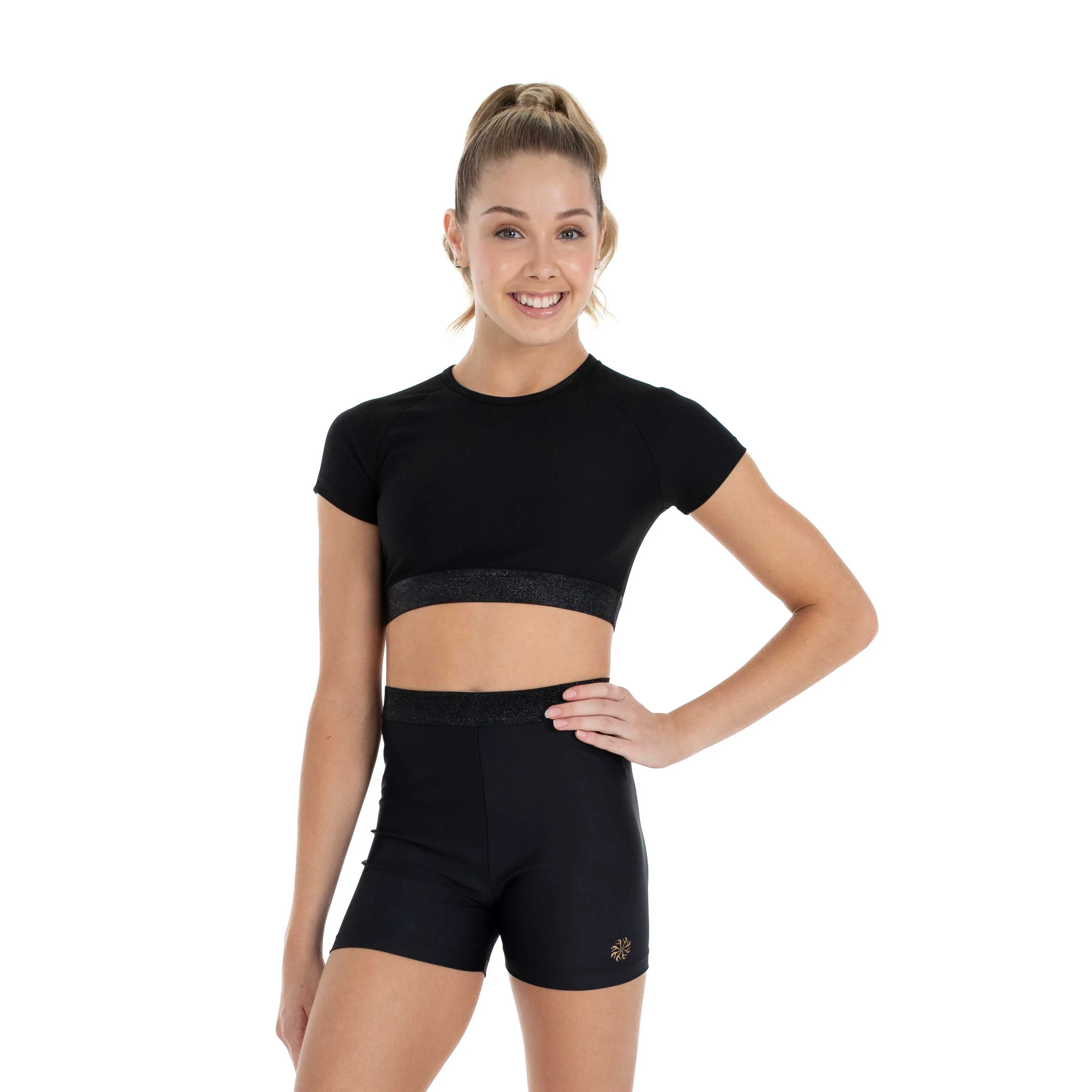 Patricia: Mid Length Bike Short in Black