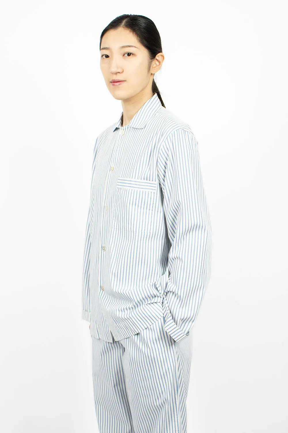 Poplin Pyjama Shirt Placid Blue Stripes