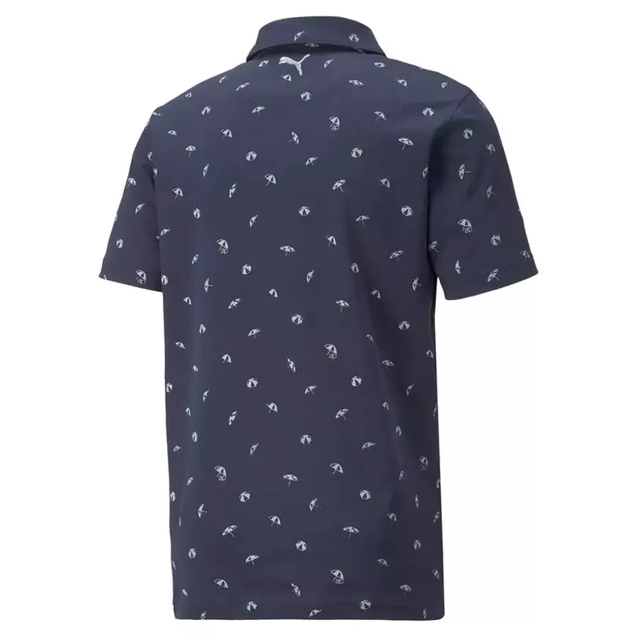 Puma AP CLOUDSPUN Dancing Umbrellas Men's Golf Polo - Navy