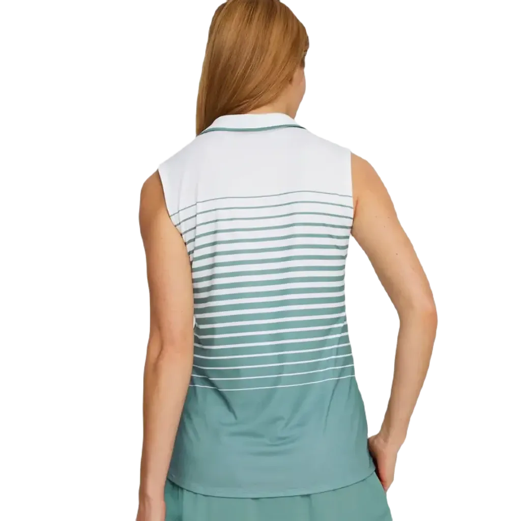 Puma Ladies MATTR Sleeveless Stripe Golf Polo