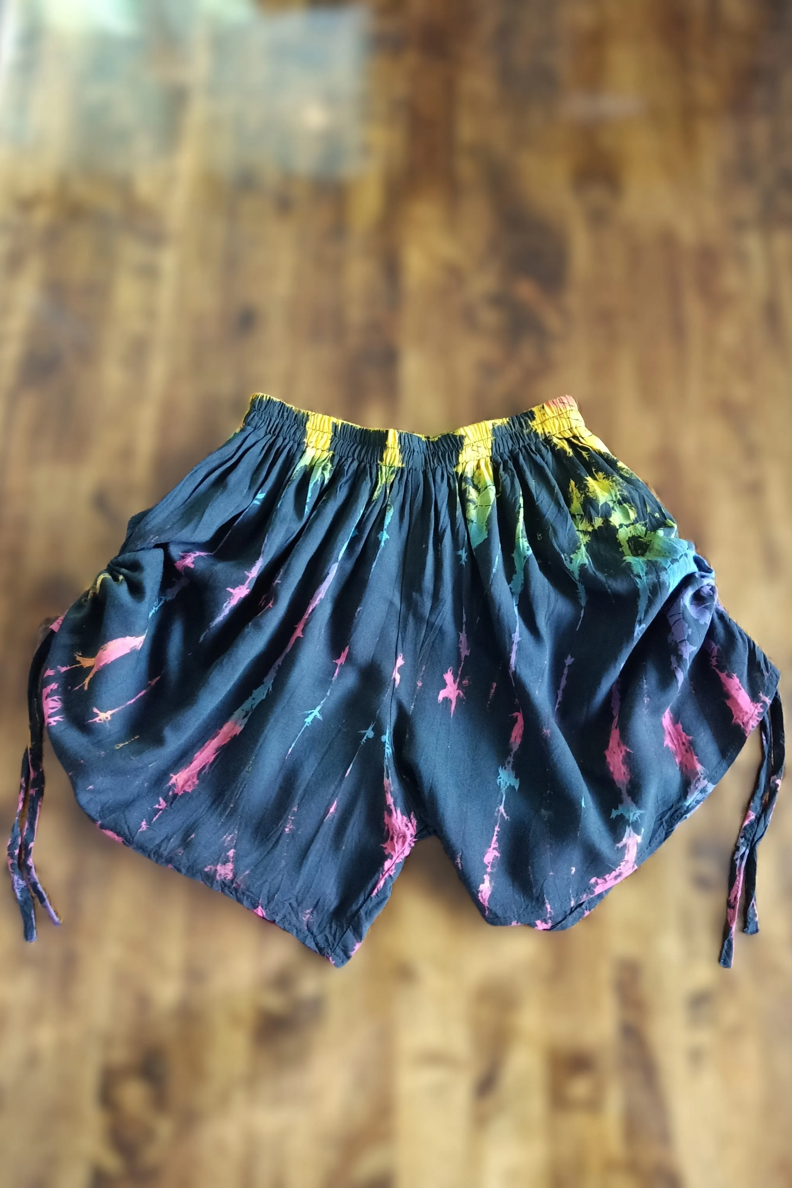 Rainbow Zebra Tie Dye Baggy Shorts