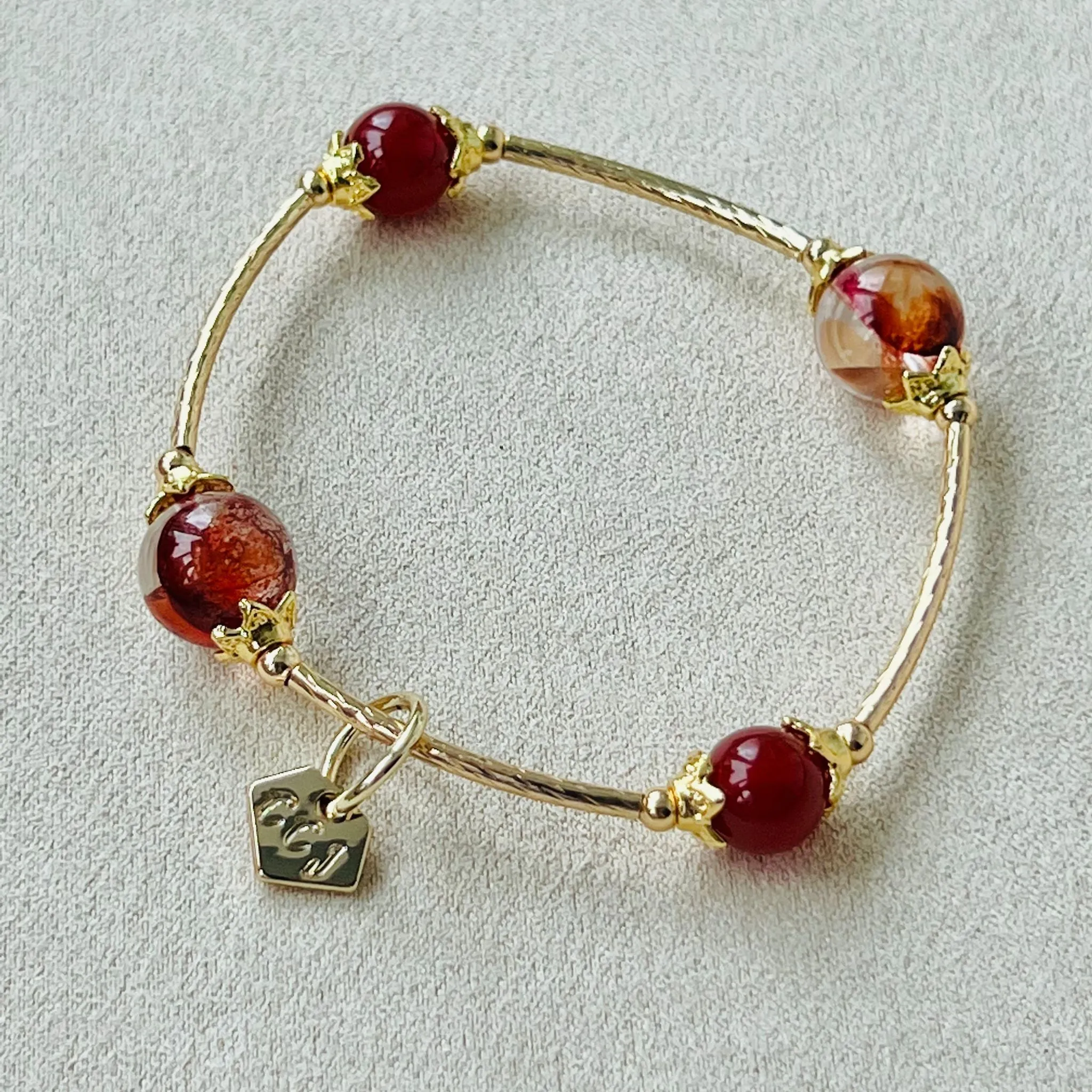 Red Hematoid & Red Agate La Grace Bracelet