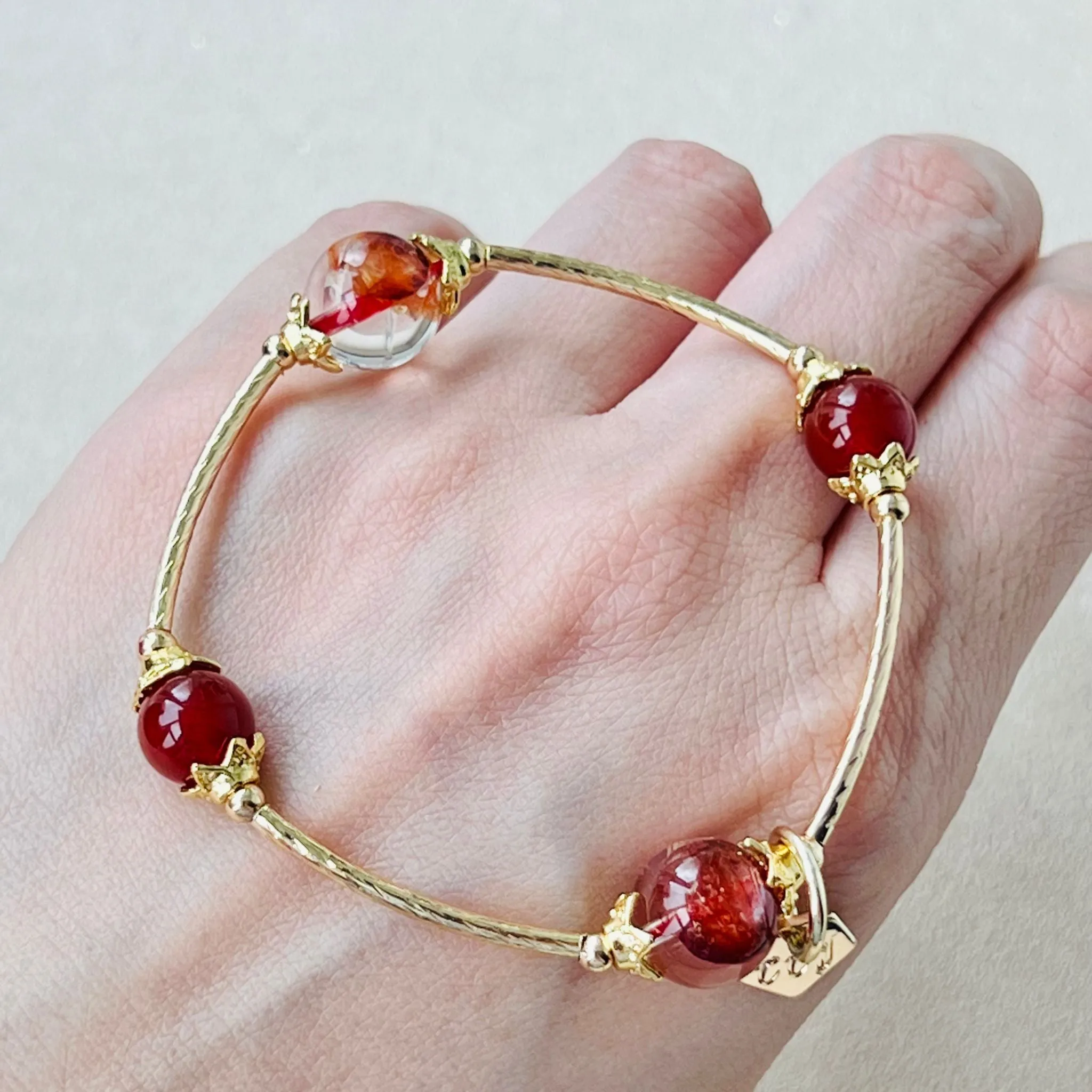 Red Hematoid & Red Agate La Grace Bracelet