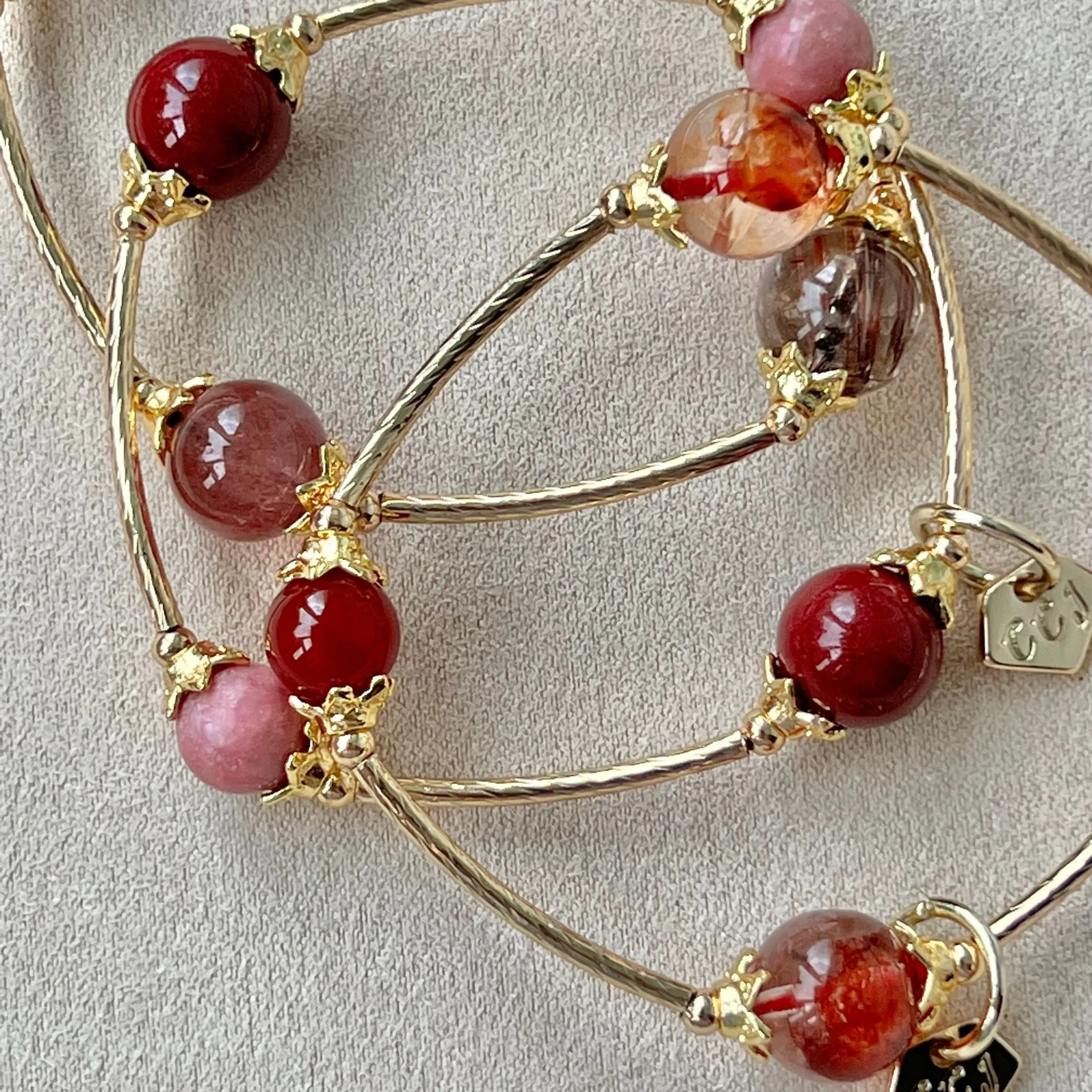 Red Hematoid & Red Agate La Grace Bracelet