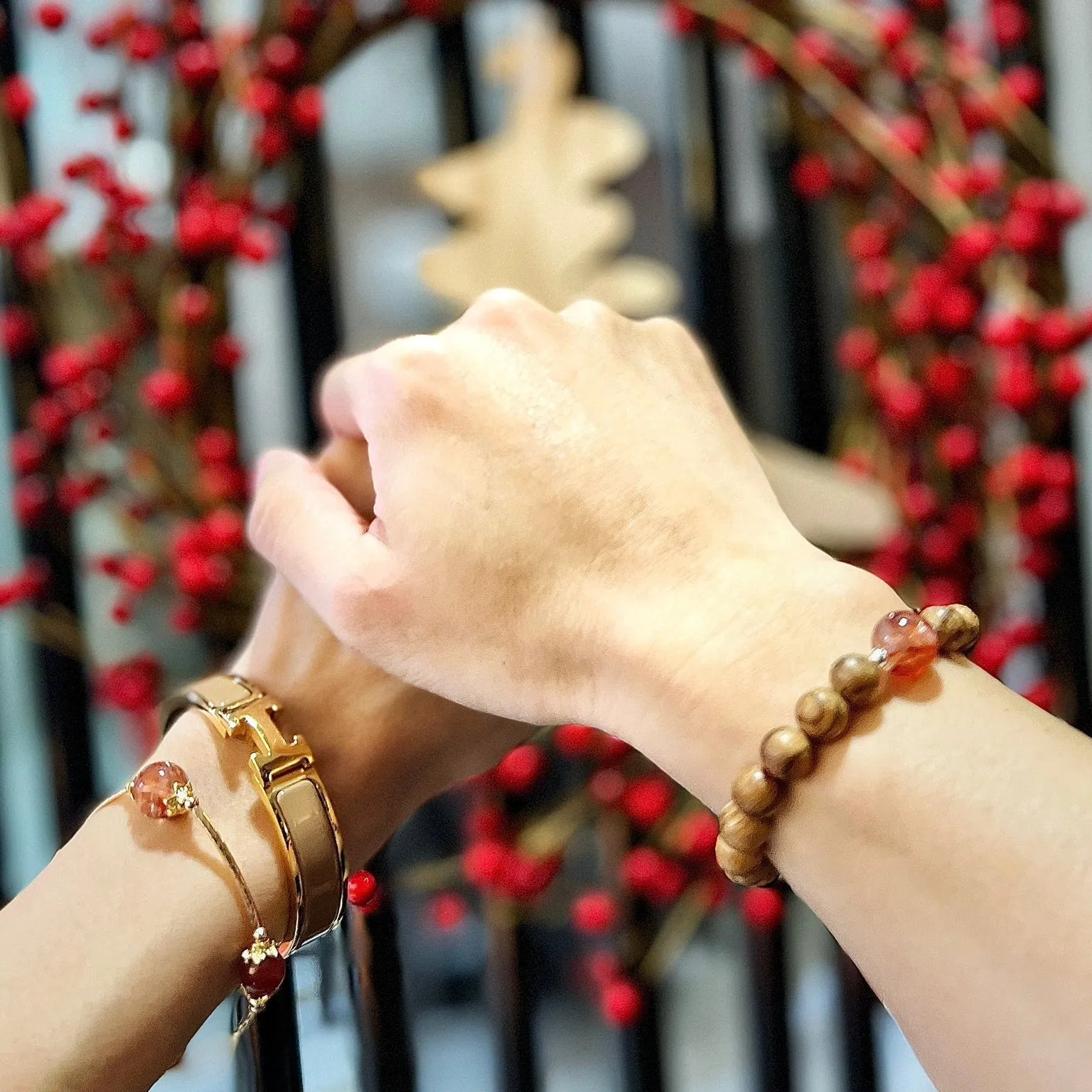 Red Hematoid & Red Agate La Grace Bracelet