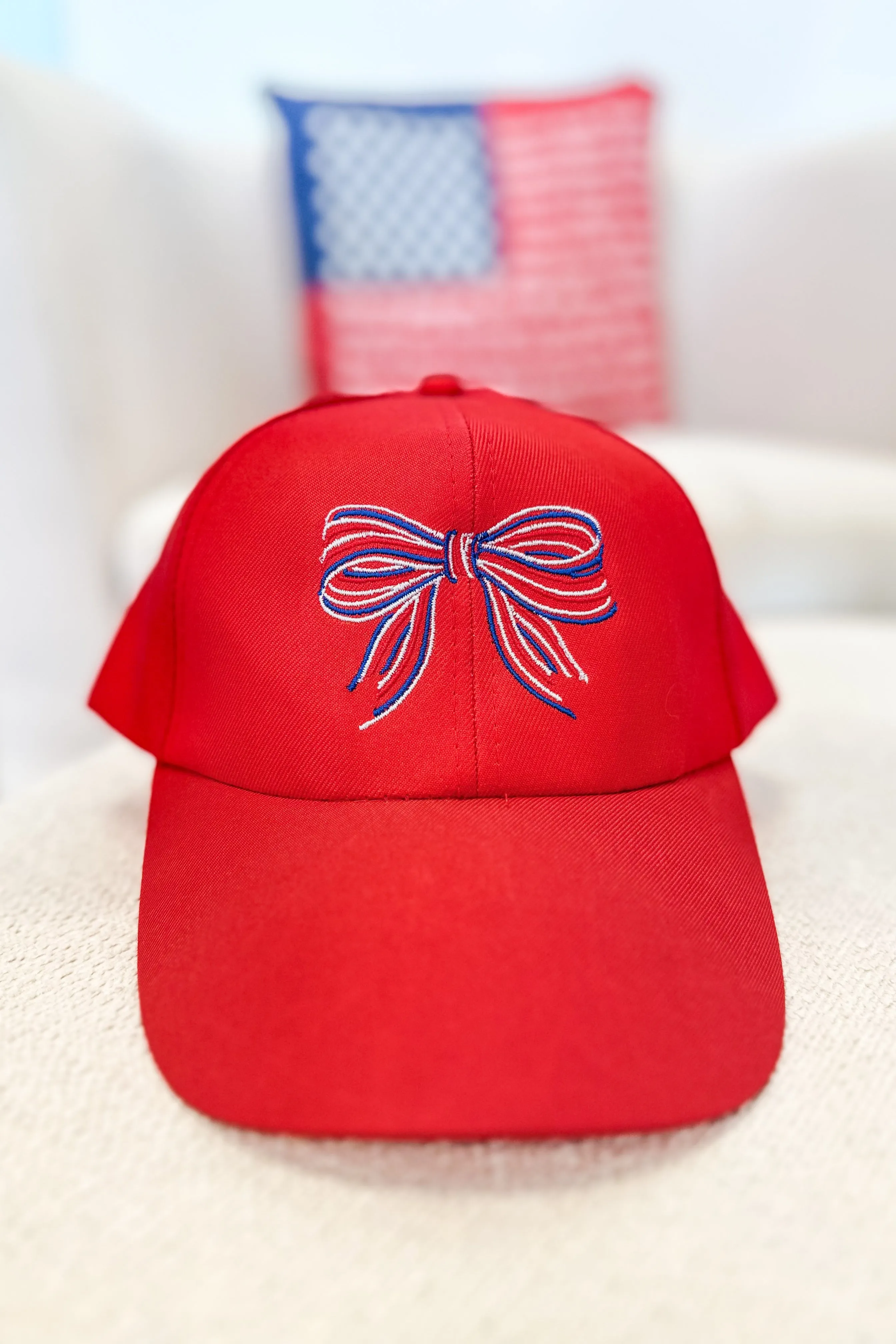 Red White & Bow Hat Red