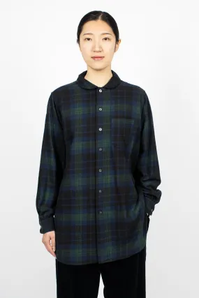 Rounded Collar Shirt Blackwatch Tartan