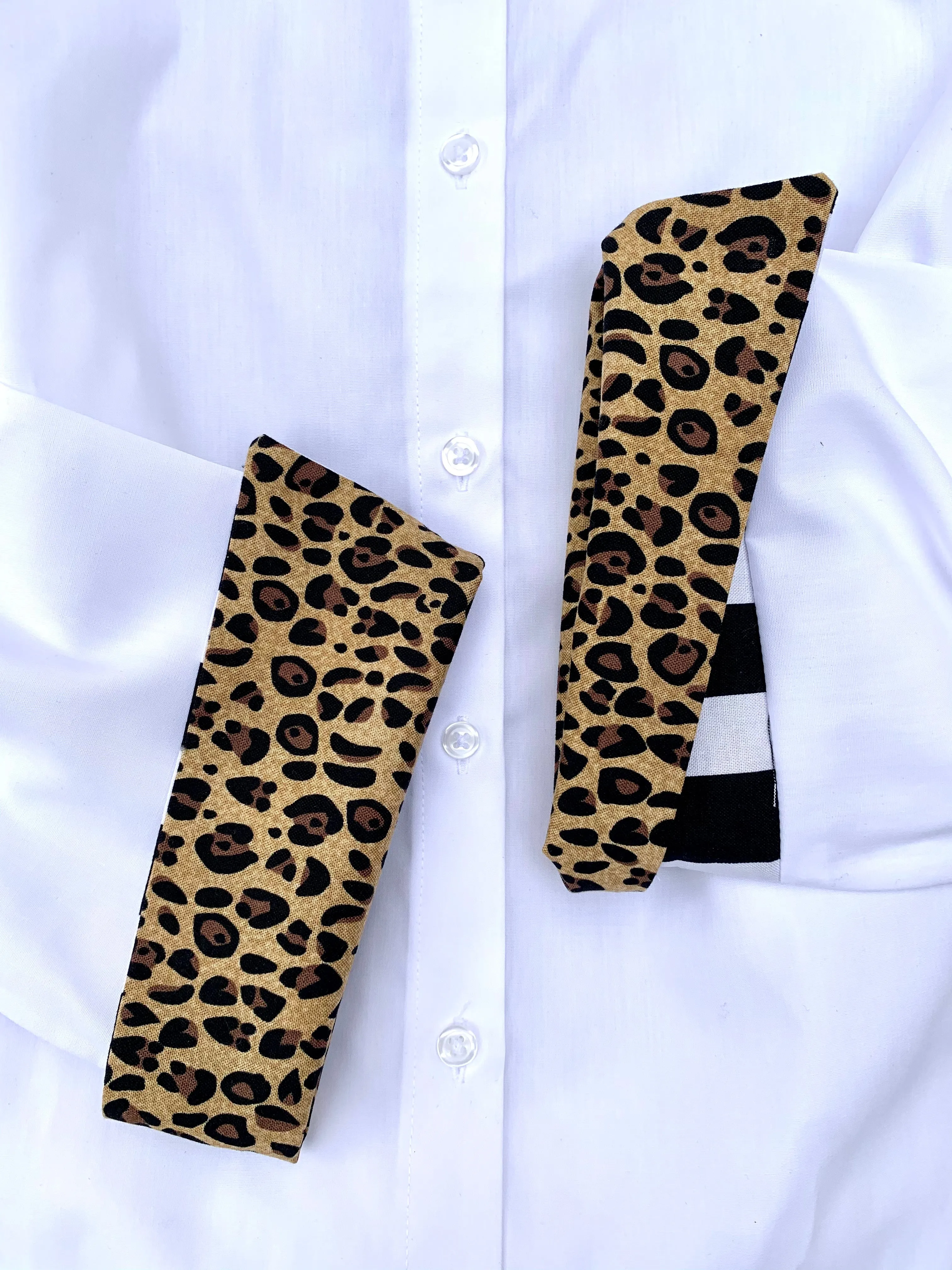 SALE - M & 2XL ONLY - Elizabeth 3/4 Sleeve Shirt w Cheetah and Stripe (3413) *FINAL SALE*